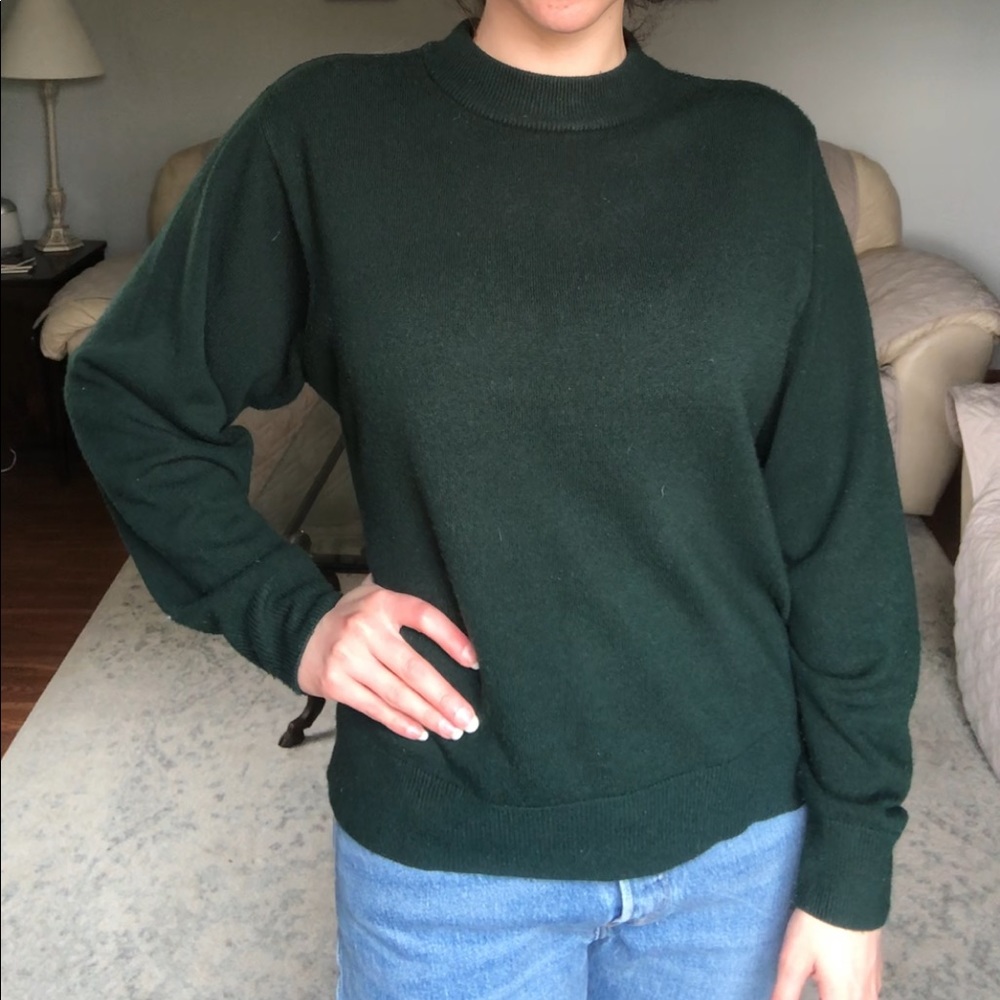 Mock Neck Green Sweater